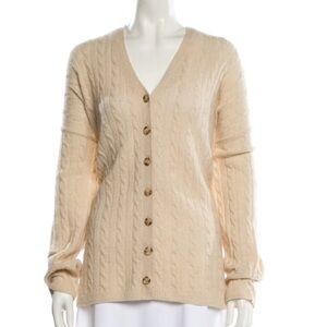 Reformation Cashmere Cableknit V-Neck